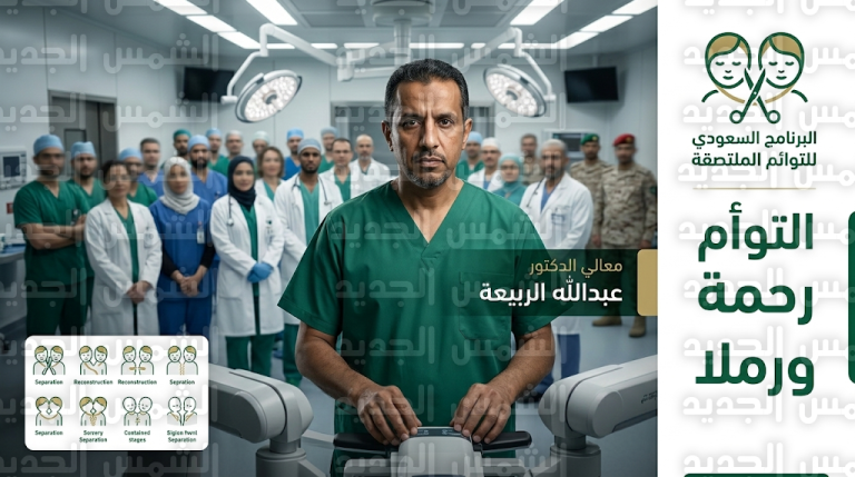 الفريق الطبي السعودي بقيادة الدكتور عبدالله الربيعة يبدأ عملية فصل التوأم السيامي الصومالي رحمة ورملا