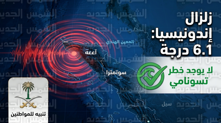 تنبيهات للمواطنين السعوديين في إندونيسيا عقب زلزال بقوة 6.1 درجة ضرب مقاطعة آتشيه