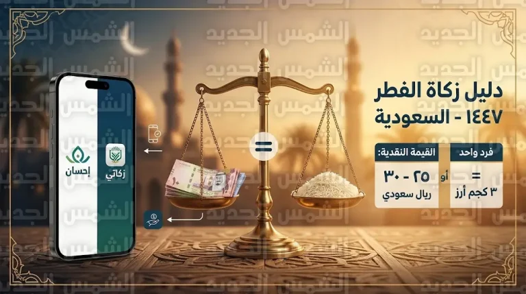 دليل زكاة الفطر 1447 في السعودية: المقدار والقيمة النقدية للفرد ومنصات الإخراج الرسمية 2026