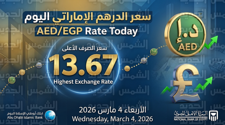 سعر الدرهم الإماراتي اليوم الأربعاء 4-3-2026: مصرف أبوظبي الإسلامي يسجل أعلى سعر للشراء