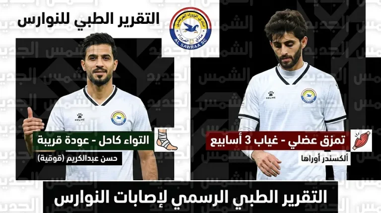 صدمة ألكسندر أوراها ومدة غياب “قوقية”.. الزوراء يكشف تفاصيل إصابات ركيزتي الفريق