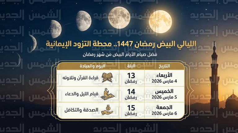 موعد الليالي البيض في رمضان 2026: جدول الأيام الثلاثة وفضل صيامها في السعودية 1447