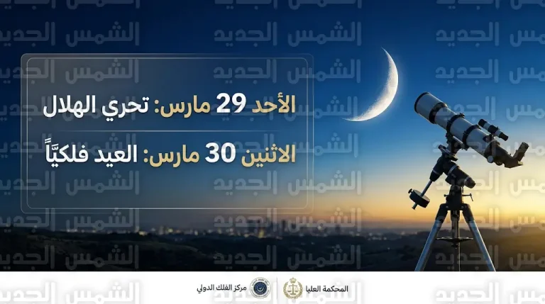 موعد عيد الفطر 2026 في السعودية ومصر: تفاصيل رؤية هلال شوال يوم الأحد 29 مارس