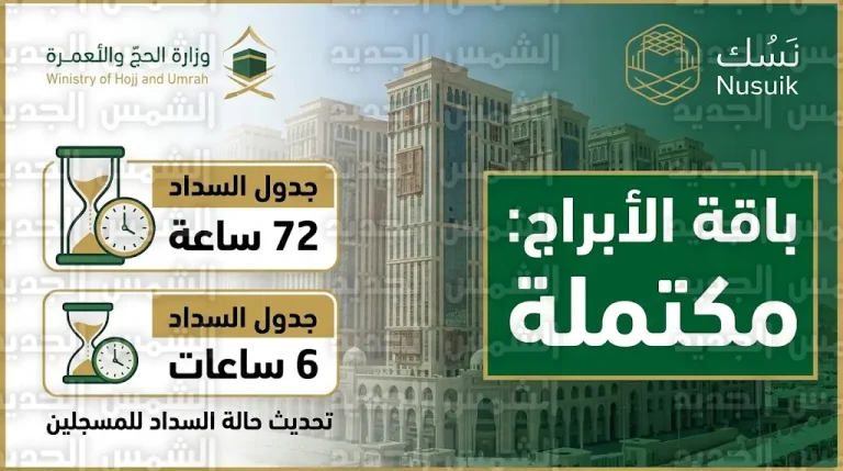 نفاذ حجوزات باقة الأبراج لحجاج الداخل 1447 واستمرار التقديم على الباقات المتاحة عبر منصة نسك